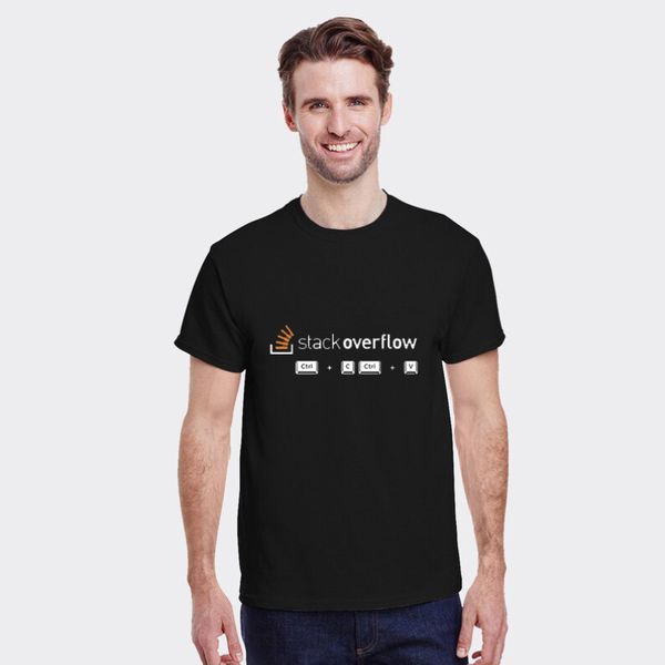 Ctrl C+V Camiseta Programador de Personalidade de Frontend T-shirt S-shirt Senior Desenvolvedor Habilidades StackOverflow Geek Coder Tops Loose Tee