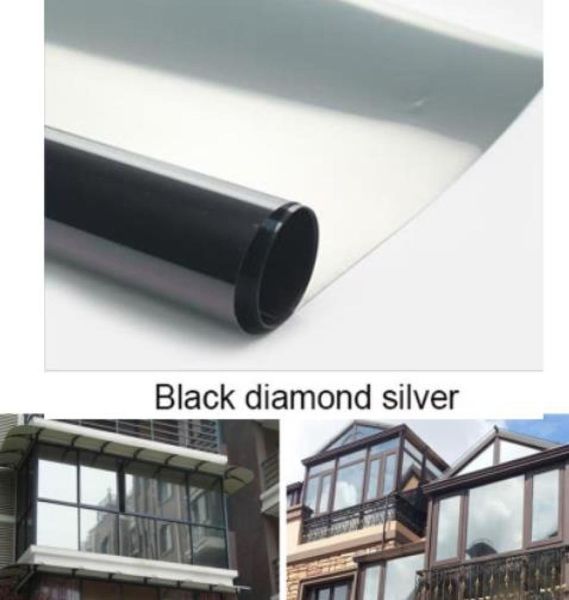 Schwarz Silber wasserdichte Fenster Film One Way Spiegel Silber Isolierung Aufkleber UV Ablehnung Privatsphäre Windom Tint Films Home Decorati6610486