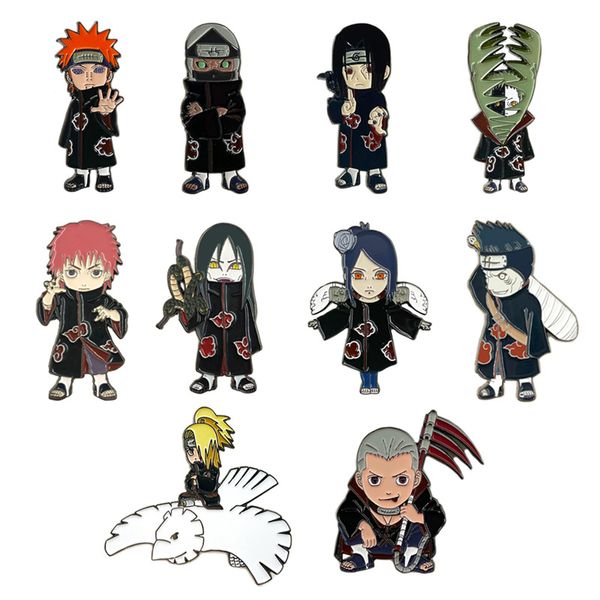 Anime Naruto Akatsuki Pain Hoshigaki Kisame Kakuzu Sasori Zetsu Hidan Cosplay Props Badge Metal Pin Spetta