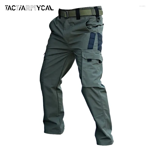 Pantaloni da uomo uomini versatilità tasche cargo autunno avvertenza di pantaloni tattici tattici lavori di combattimento resistenti alla lacrime