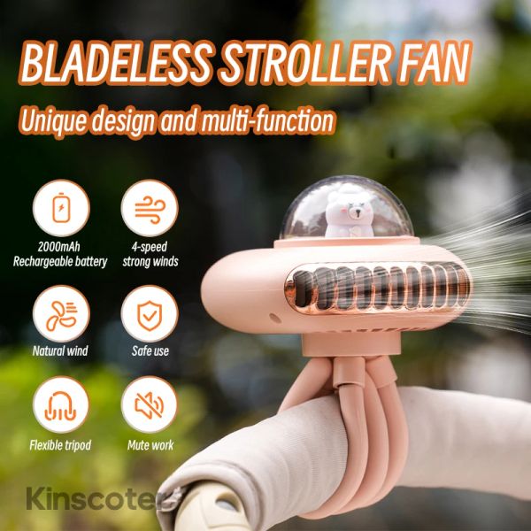 Fans Kinscoter Kinderwagenlüfter tragbarer flexibler Stativ -Clipon -Fan 4 -Speed -Handheld Personal Fan für Autositz Crib Bike Laufband