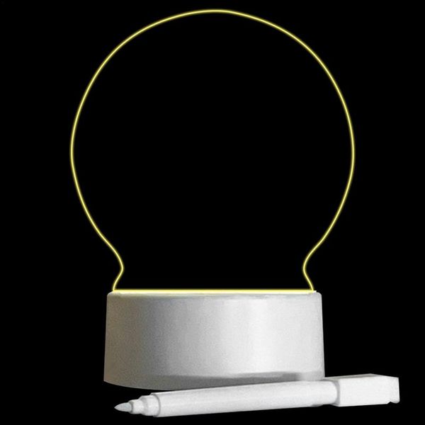 Creative Transparent USB 2D Acrilic Daily Note Board con la scheda di memo del messaggio a penna con il promemoria del pad di scrittura a luce notturna a LED