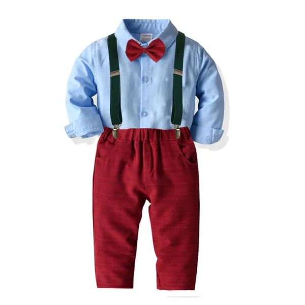 Pantaloni 2020 Nuovo Fashion Baby Suit per bambini Sumpe 3 pezzi/set per bambini per bambini camicia da business+ pantaloni+ papi set per ragazzi 16 anni