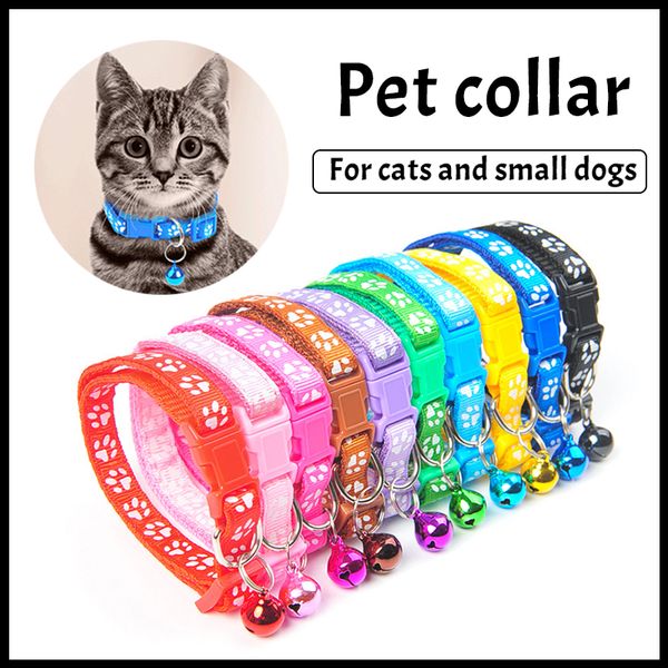 2pcs/set Cinettale Colleggio Bell Collaro regolabile Collar per gatto FORNITÀ FORNITÀ PEGNO COLLARE PER CANTRO DI PICCOLA PICCOLA