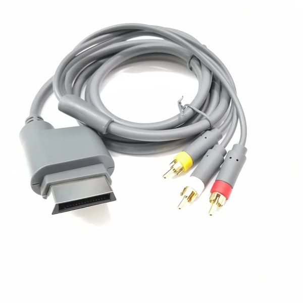 Video audio da 1,8 m/6 piedi AV Video RCA con tre accessori per attrezzature per giochi cavi compositi RCA per X-Box 360 Slim