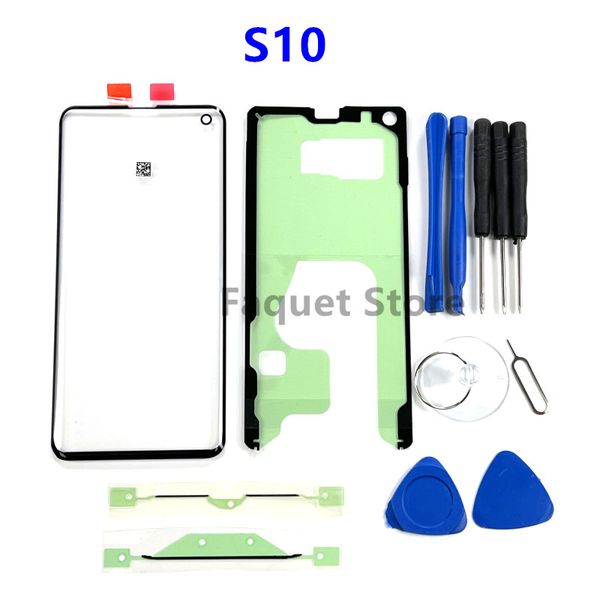 Toccare kit di riparazione di sostituzione del vetro esterno per Samsung Galaxy S10 / S10 Plus S10E 5G Schermo anteriore Visualizzazione Colla strumento esterna