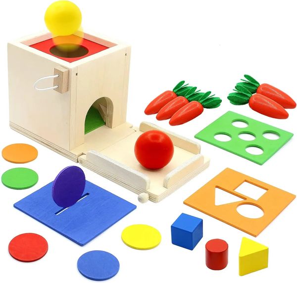 Montessori Toys Play Kit Classificação Combinando Coin Ball Box Multifunction Stick Pull Radish Game Baby Learning 240407