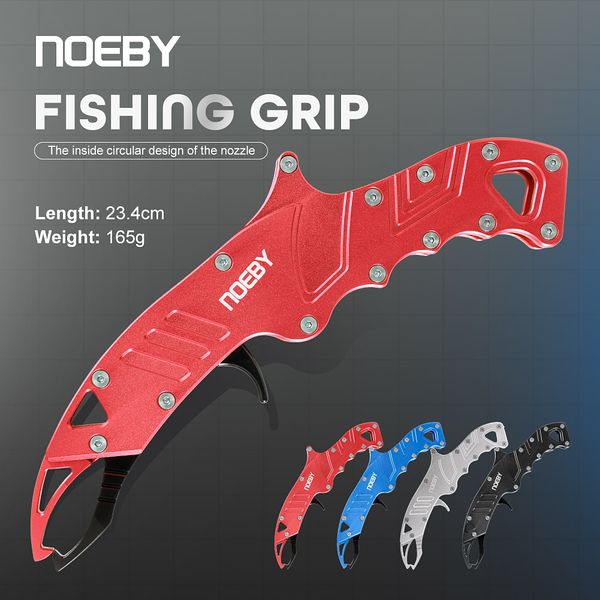 Noeby Fishing Grip Multifunktionales Aluminiumlegierung Fisch Lippenfisch Controller Griff Fischereihalterhalter Werkzeugfischerei Greifer