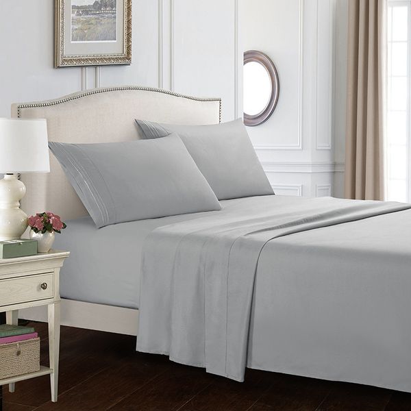 Lençóis de cama de battilo 4 peças conjunto de folhas de lençóis com 2pc de travesseiros hotel luxuoso resfriável para resfriamento conjunto de roupas de cama