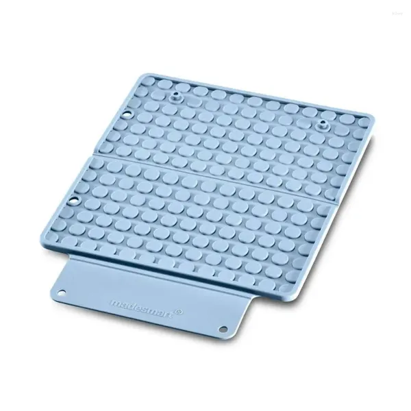Speicherboxen Wärme resistente Silikon-Styling-Matte tragbarer Protektor mit Schnappverschluss BPA-frei Blau