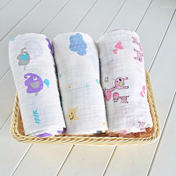 Cobertores 120x120cm de algodão de algodão Toalha de banho embalagem bebê Summer Summer Blanket Sheet Sheet Quilt Fruit Series