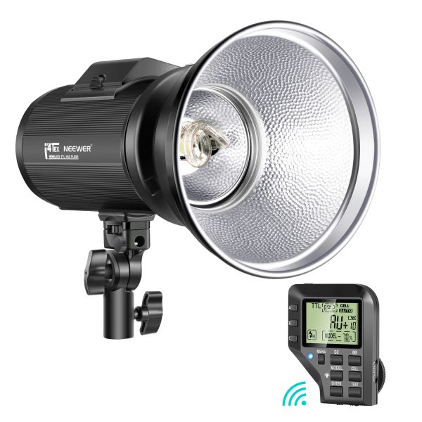 Anschlüsse NeeWer I4T EX 400W Monolight für Canon, TTL HSS Studio Strobe Flash, WLAN -Trigger/Lithium -Akku (520 Vollstarkenblitze)