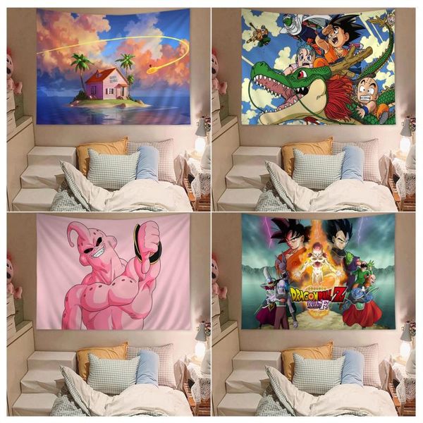 Wandteppiche Miniso Anime Dragons Bälle Z. Wandel Cartoon Art Science Fiction Room Home Decor Wall Hanging Sheets