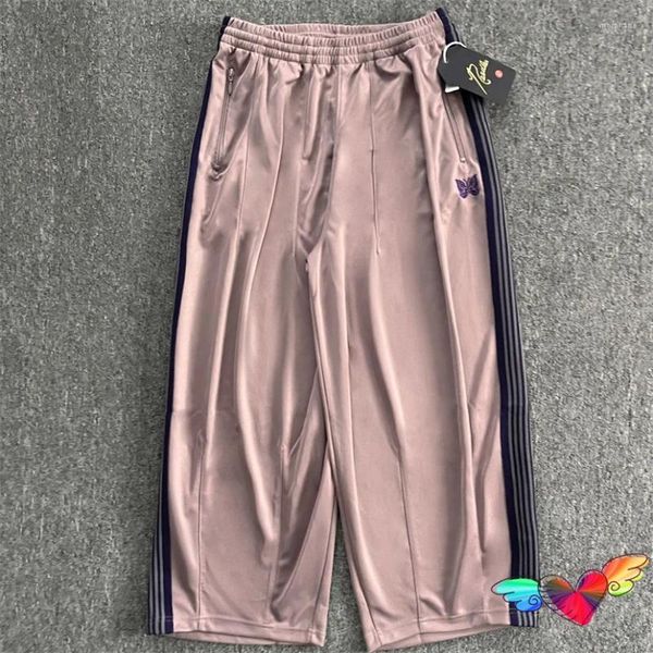 Pantaloni da uomo aghi oversize rosa uomini ampi donne 2024 giappone binario poli mormo