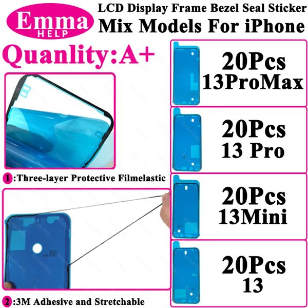 LCD -Rahmenbildschirm Wasserdichtem Aufkleber für iPhone 14 13 Pro Max 12 Mini 11 Pro XR XS Anzeigerahmen Lünette Dichtungsbandkleber 3M -Kleberkleber
