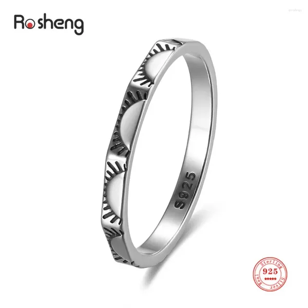 Ringos de cluster 925 Sterling Silver Oxide Ring Shape Jewelry Fine For Women Please Film de dedo de presente elegante e elegante