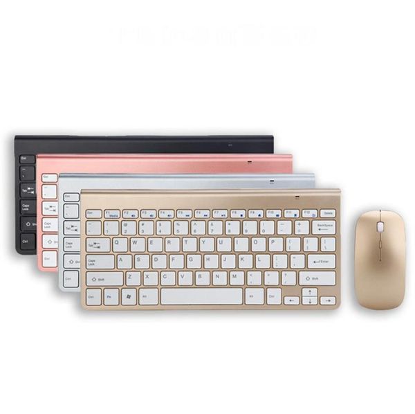 Teclado de teclado sem fio combos de 24 GHz Mini -teclados portáteis e kit de ratos Multimídia TECHADO PARA OFICIE