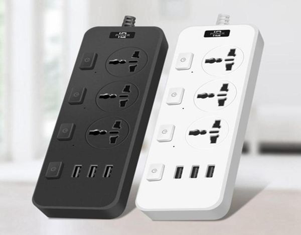 Smart Power Plugs Strip mit 3 USB 5V 2A -Anschlüssen 2500 Joule 65 Fuß Verlängerungskabelschubschutz für Schlafsaalraum2781824