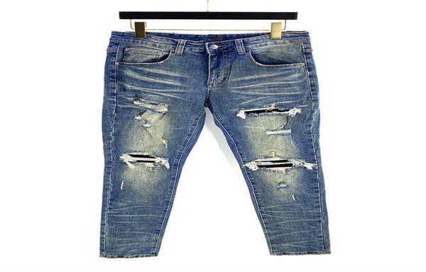 Neuankömmlinge Luxusdesigner Herren Jeans Slimleg gewaschene Löcher Denim Männlicher Skinny Slimleg Hosen Klassischer Hip Hop verkauft Hosen size9012100