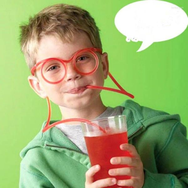 Trinken Strohhalm Brille Stroh Spaß Neuheit Weichrohr Flexible einzigartiger Kind Erwachsener lustig F20243632