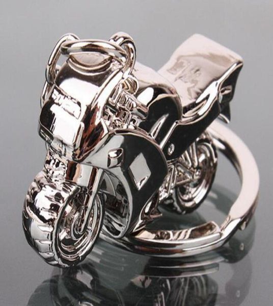 3D -Modell Motorrad -Schlüssel Ringkette Motor Silber Keychain Neue Mode niedlich 10pcs62099487044097