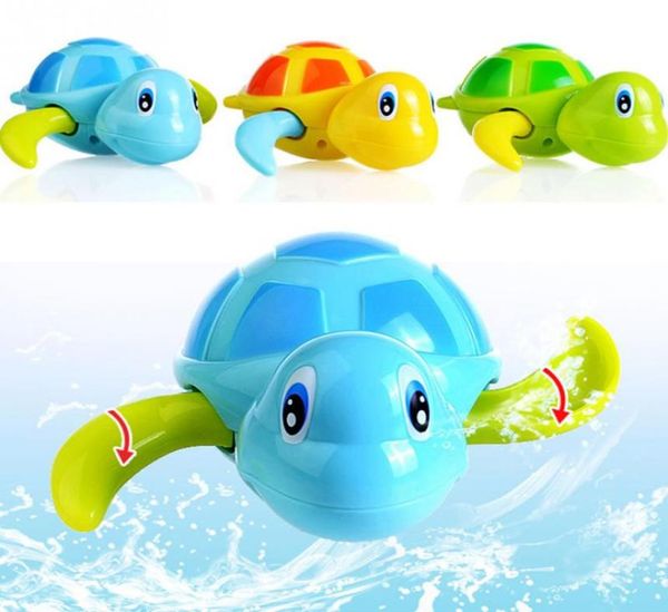3pcslot Natação Tortoise Toys Baby Animais de plástico encerram brinquedos de brinquedos de banheira para crianças relógios de corrente de tartaruga clássica Toy1961312