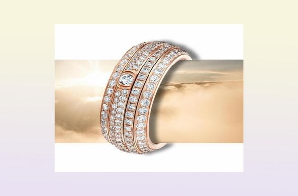 Серия владения Ring Piage 5a Rose Experail 18k золота стерлинговым серебряным серебряным ювелирным украшениями. Дизайнер свадебных брендов Rin9428043