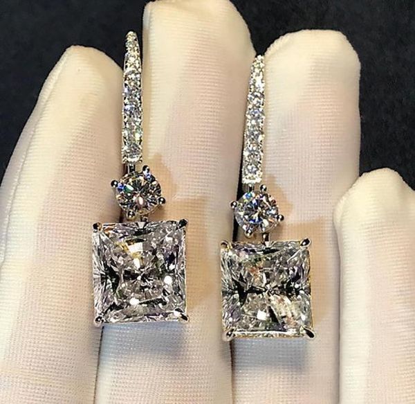 Orecchini a boll di diamanti bianchi artificiali sintetici artificiali per donne 3887070