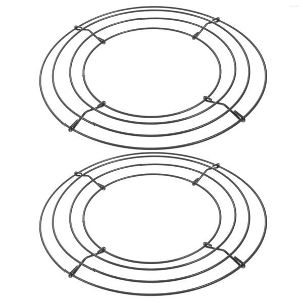 Fiori decorativi Ghirlanda cornice filo anelli ghirlanda creazione macrame cornici di supporto da sfondo rotondo formano la base del cerchio