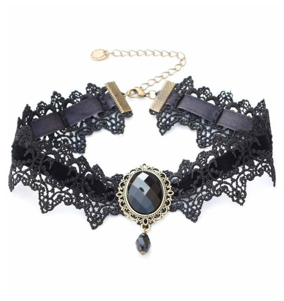 Donne con collana in pizzo a sospensione CHOKER COLLARE SHORT COTTORE COSTAGGIO GIOCHI COSTUTTO GIOTHE GIOTHITÀ VAMPIRE VAMPIRE VAMPIRE Holiday2604960