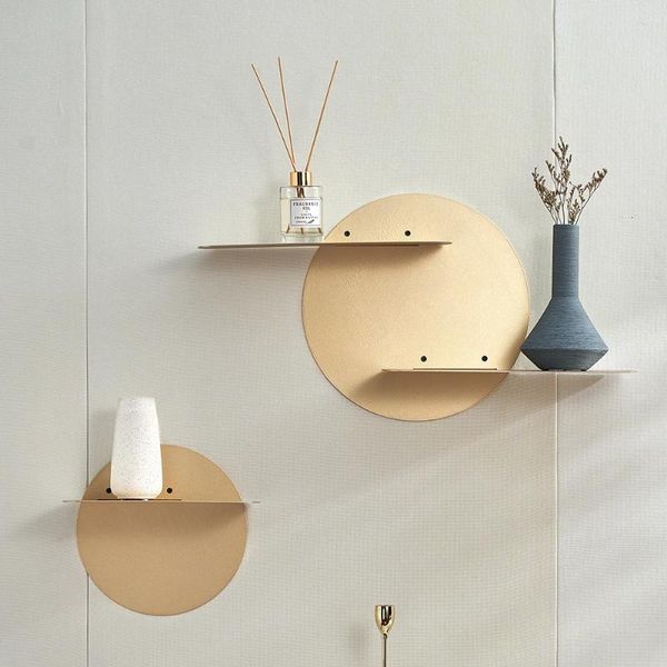 Dekorative Teller Minimalismus Ästhetischer Metall Gold Wanddekoration Rack Dekoration Nordic Home Wohnzimmer Aufbewahrung