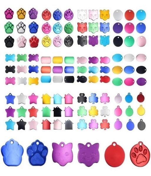 PawStrip 50pcslot Blank Dog Id Tag Aluminum Pet Bone Paw Puppy Puppy Count Pendate Contized Cat S Y2009174322799