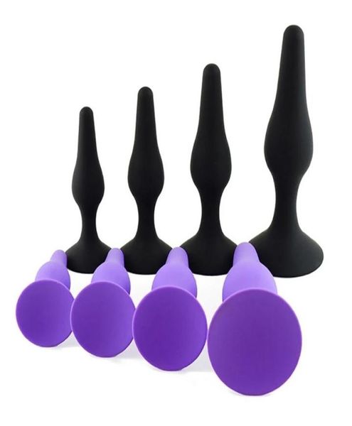 Massagem 4pcsset butt plug para iniciantes brinquedos eróticos para iniciantes silicone plug plug adult Products brinquedos sexuais anal para homens mulheres gay próstata MAS9739620