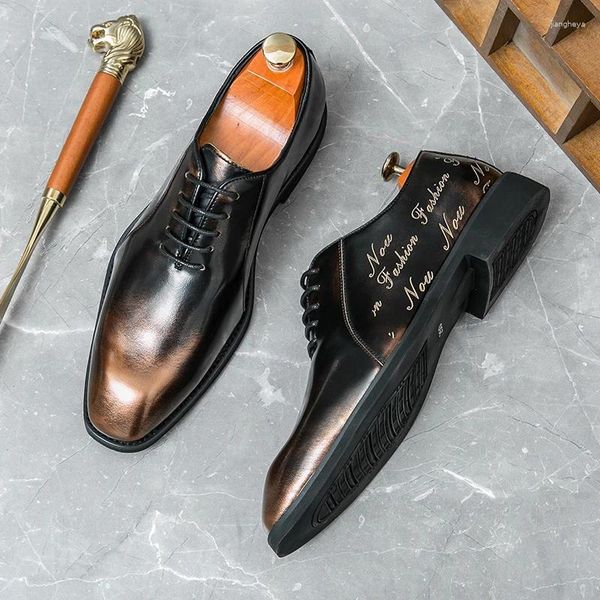 Lässige Schuhe Britisch -Stil Trendy Herren Leder Schnürung Bankett formelle Büroarbeit vielseitig kostenlose Lieferung