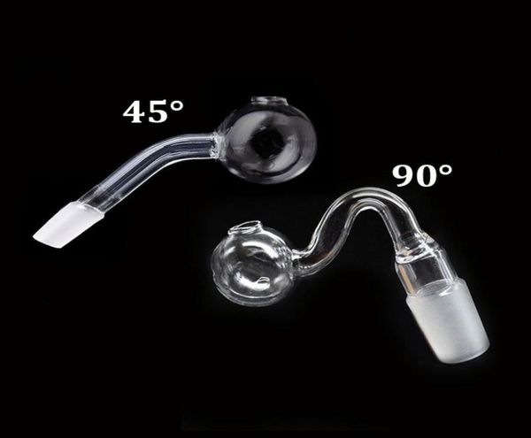 Günstigste Glasölbrennerrohr dick 10 mm 14 mm 18 mm männliche weibliche Pyrex Klaröl Brenner Kurve Wasserrohr zum Rauchen von Wasser Bong 45 7140341