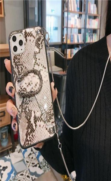 Caixa de telefone de luxo Snake Crossbody Bag Wallet para iPhone 12 11 Pro XR 7 com copher de designer de moda do cordão Chain 42008966544491