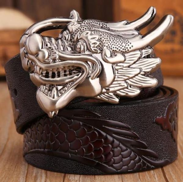 Neuer Typgürtel hochwertige Markendesignergürtel Luxusgürtel für Männer Kupfer Drache Big Buckle Gürtel Männer und Frauen Taille echtes Lea8308960