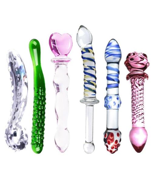 Grande Pyrex Glass Crystal Dildo Penis Cazzo Assore Lesbico per adulti Sex Toys for Women Gay Female Masturbation1127535