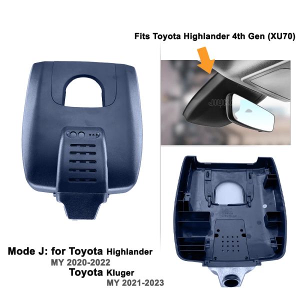 Per Toyota Highlander Xu70 Kluger 4K HD CAM HD per registratore per telecamere auto dashcam wifi auto dvr registrazione di dispositivi accessori