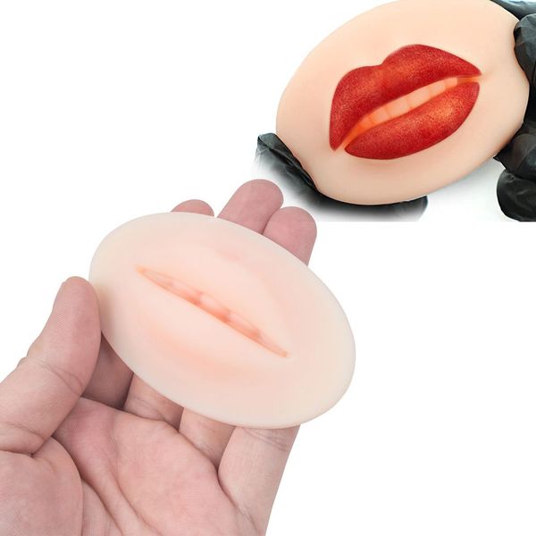 Acessórios para treinamento Lip microblading para maquiagem semi-permanente Prática de pele de silicone 3D Boca aberta de lábios lábios com dentes