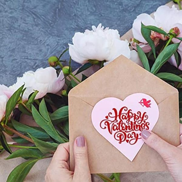 Valentinstagswörter klare Briefmarken lieben Herz Silikonmarken Gummi Gummi transparent Gummisiegel Stempel für Kartenherstellung DIY Scrapbook