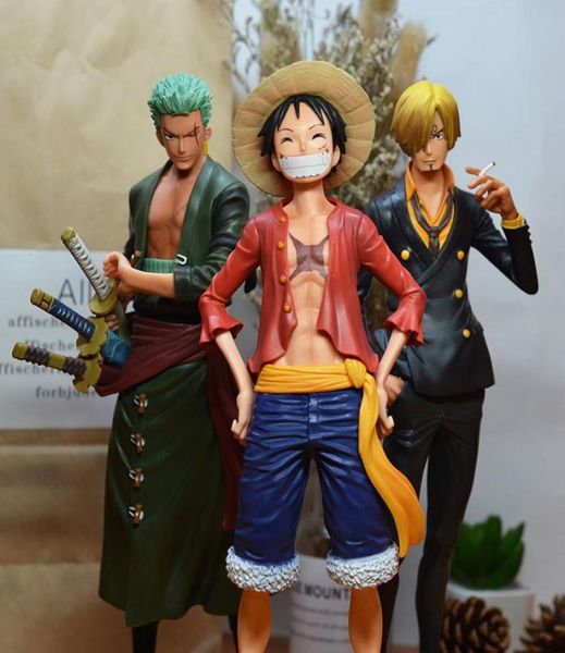 28 см. Аниме Одно изделия Ronoa Zoro Luffy Sanji Sauron Pvc Collection Модель модель Big Gift 1039891283