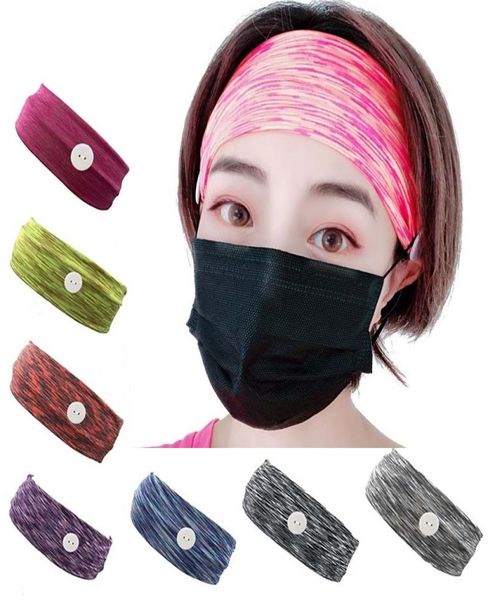 8 Farbmaske Earnoop gedrucktes Haarbandmaske Ohrschnalle Elastizität Stirnband Ohrhörer -Halter Sportstirnbänder mit Knopf JJ4381498126