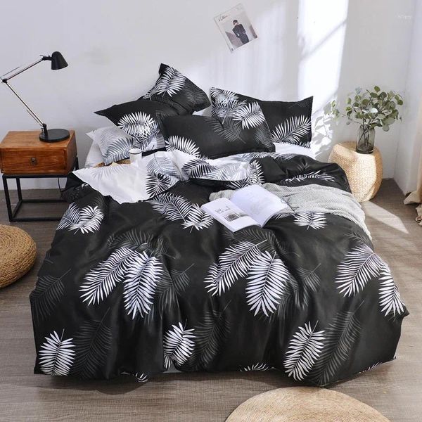Bedding Define lençóis de cama preta folhas de folhas de crianças edrete as44# single para conjunto de capa e travesseiros camas