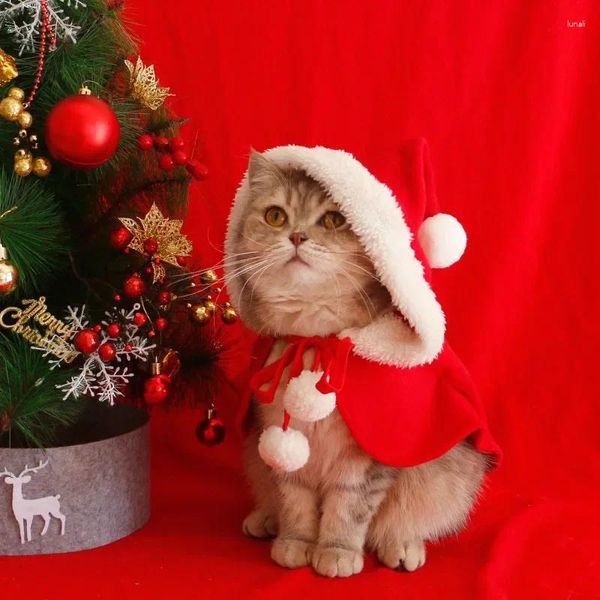 Kedi Kostümleri Köpek Noel Giysileri Kış Sıcak Evcil Hayvan Küçük Orta Köpekler Noel Baba Kediler Coat Hoodies Kostüm