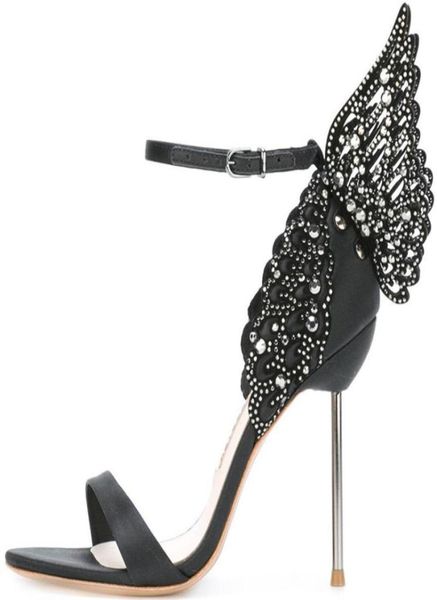 Sophia Webster Design Women Butterfly High Heels de retalhos Evangeline Sandals Dress Prom Stilettos Celebrity Party Sandal9952794