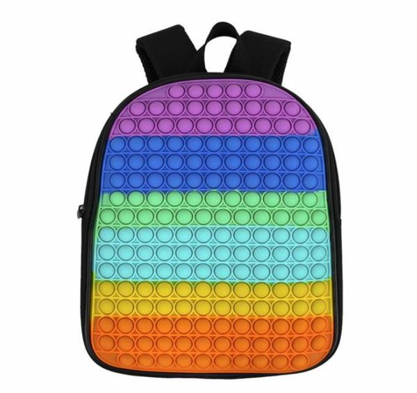 Material de brinquedo descompressivo Material de doces personalizado Crianças Silicone It Bubble de 12 polegadas Bolsa infantil Backpack de silicone para crianças