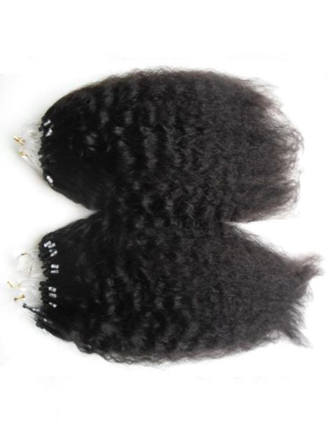 200g grobes Yaki Loop Micro Ring Haar 1GS 100 GPACKE 100 HAUSE HAAR KINKY SCHLEIDE MICRO KANTEN LINKS Remy Hair Extensions 180399168306