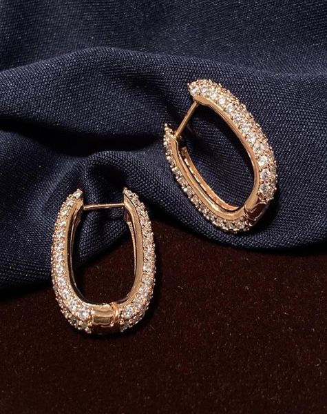 Diamond Zirconia Circulari piccoli orecchini a cerchio Clip di design di lusso su gioielli per ragazze per donne scatola regalo argento POS9778619