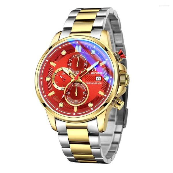 Armbanduhr Oilen Quartz Watch Men 2024 Top Marke Automatic Datum Armbanduhr Edelstahl wasserdichte Chronograph Fashion Casual Tool Box